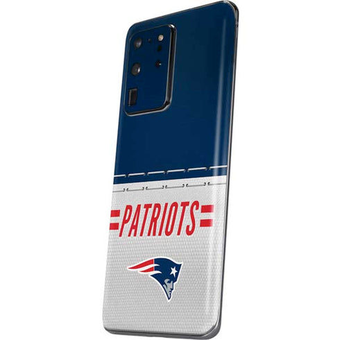 NFL New England Patriots White Striped Galaxy S20 Ultra 5G Skin